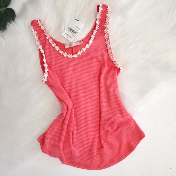 ❤SOLD❤️Anthro Elodie 🌺 Soft Floral Ribbed & Flowy Flowers Tank Slub 🌺 - Picture 10 of 16